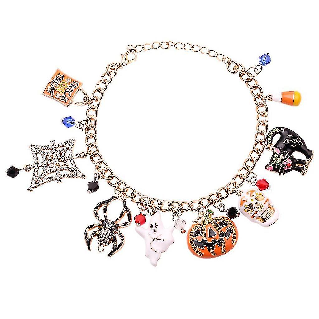 Trick Or Treat Halloween Punk Pumpkin Skull Bracelet