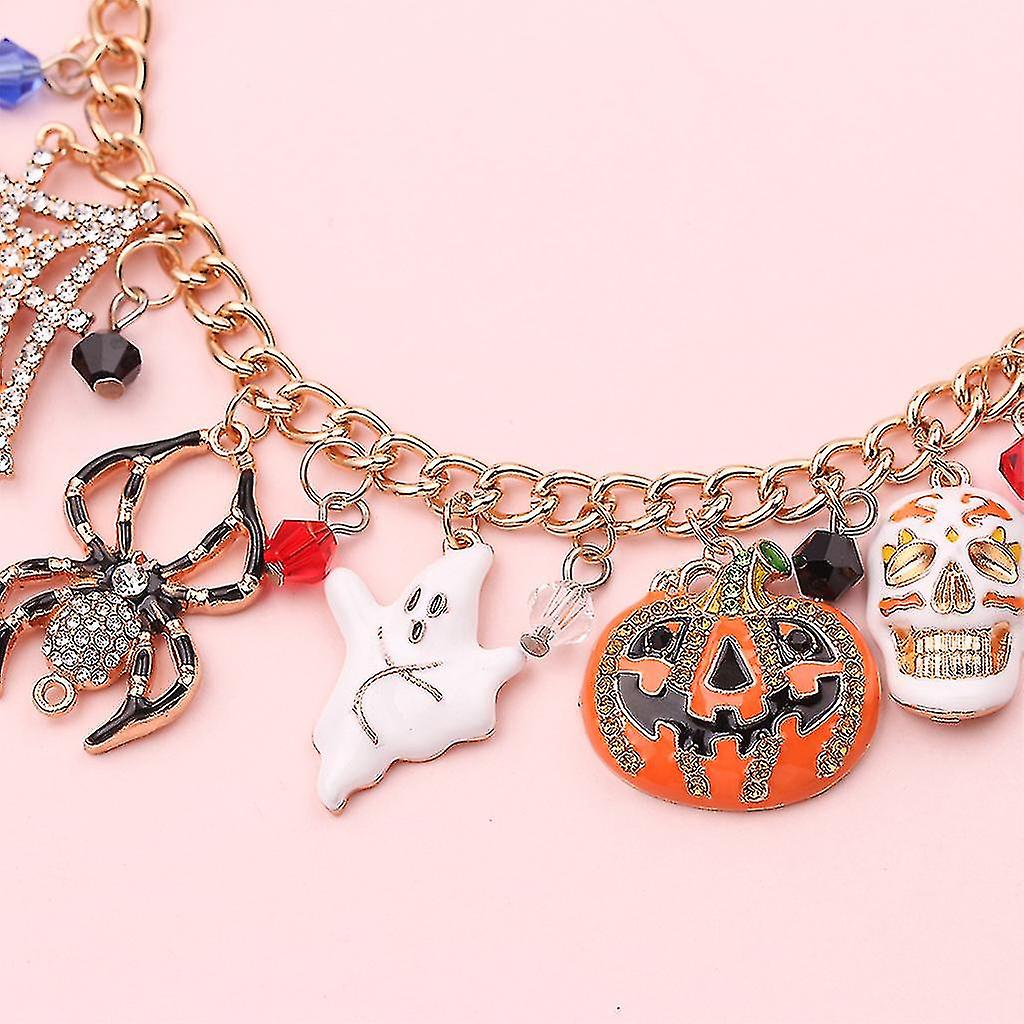 Trick Or Treat Halloween Punk Pumpkin Skull Bracelet