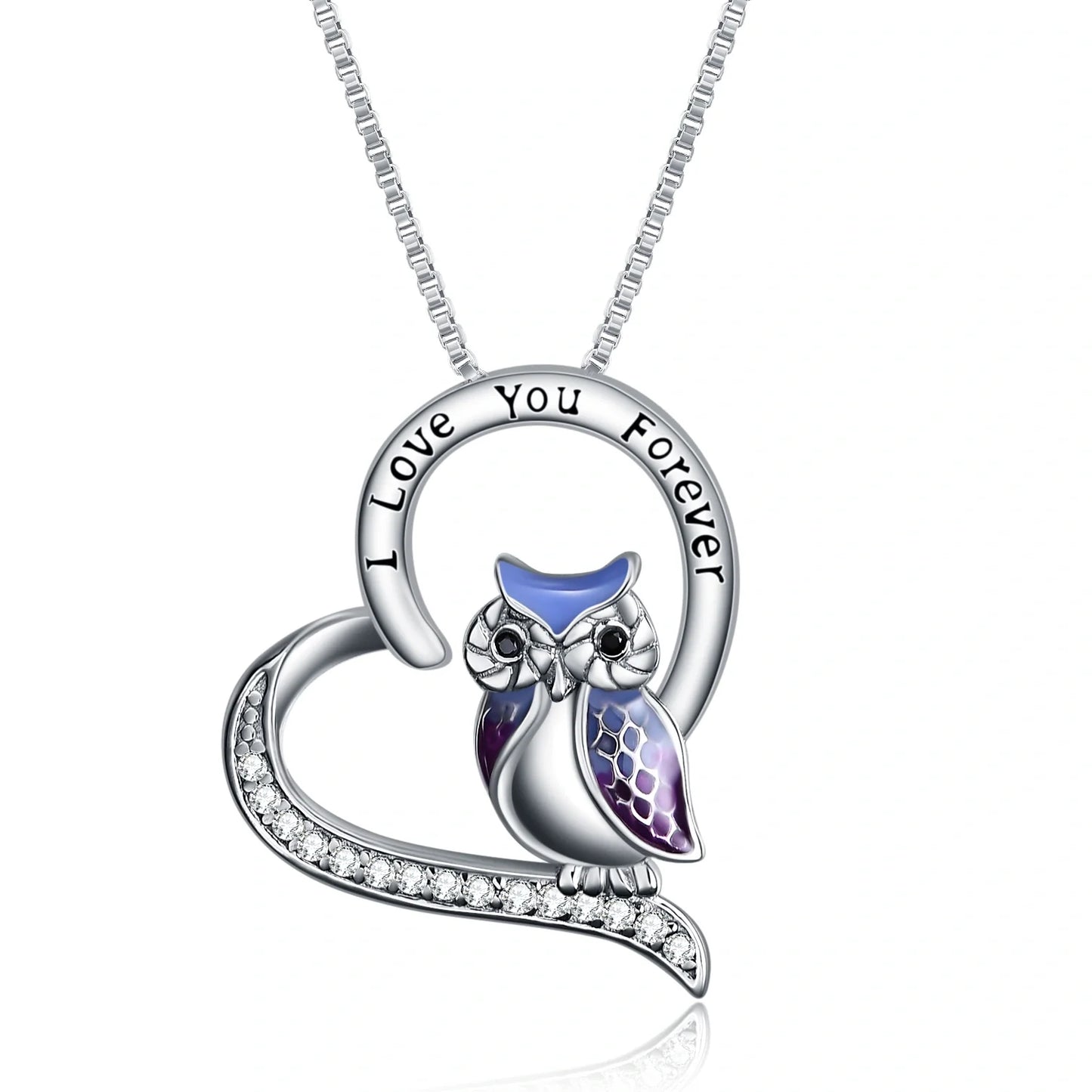 Elegant Sterling Silver Owl Necklace